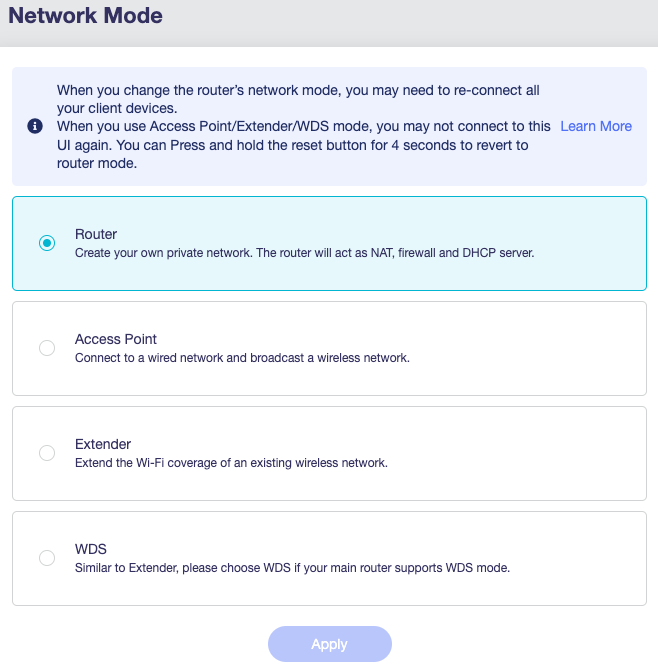 network mode