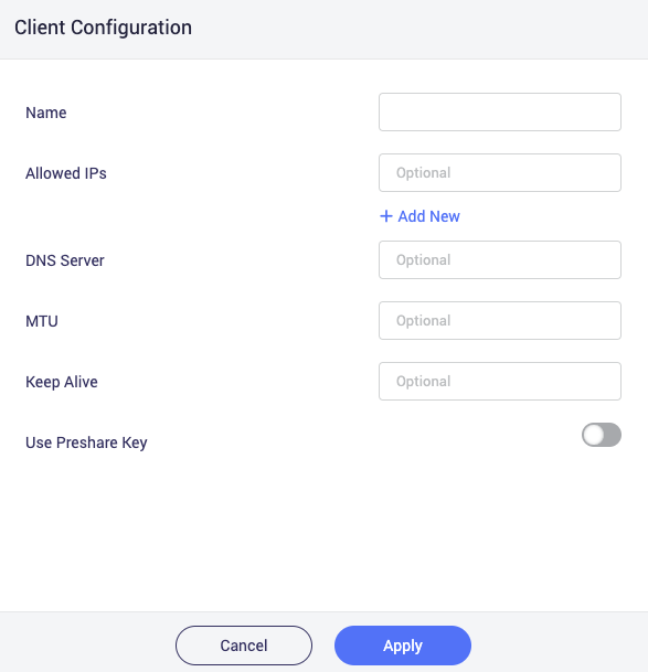 client configuration